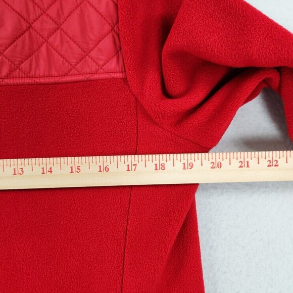 Talbots Jacket Womens Medium Red Fleece Quilted Full Zip Equestrian Classic - Picture 6 of 12
